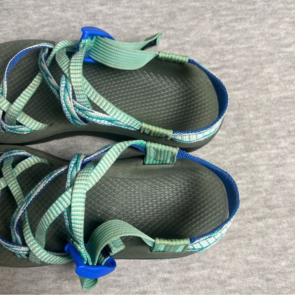 Chaco‎ ZX/2 Sandals Womens Size 7 Teal Blue Black Vibram Soles Big Toe Strappy - Picture 7 of 11